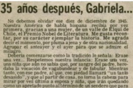 35 años después, Gabriela 35 años después, Gabriela