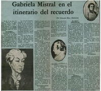 Gabriela Mistral en el itinerario del recuerdo Gabriela Mistral en el itinerario del recuerdo