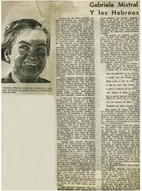 Gabriela Mistral y los hebreos. Gabriela Mistral y los hebreos.
