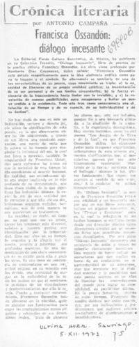 Francisca Ossandón: diálogo incesante Francisca Ossandón: diálogo incesante
