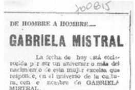 Gabriela Mistral Gabriela Mistral