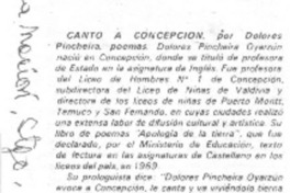 Canto a Concepción. Canto a Concepción.