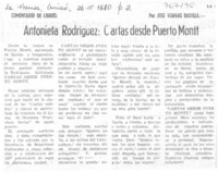 Antonieta Rodríguez: cartas desde Puerto Montt Antonieta Rodríguez: cartas desde Puerto Montt