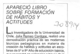 Apareció libro sobre formación de hábitos y actitudes. Apareció libro sobre formación de hábitos y actitudes.