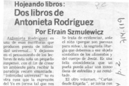 Dos libros de Antonia Rodríguez Dos libros de Antonia Rodríguez