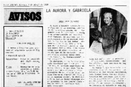 La Aurora y Gabriela La Aurora y Gabriela