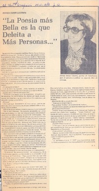 La poesía más bella es la que deleita a más personas..." La poesía más bella es la que deleita a más personas..."