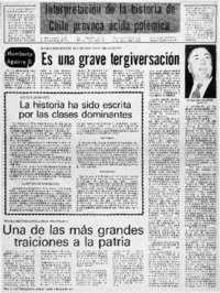 Interpretación de la historia de Chile provoca ácida polémica. Interpretación de la historia de Chile provoca ácida polémica.