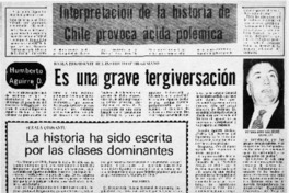 Interpretación de la historia de Chile provoca ácida polémica. Interpretación de la historia de Chile provoca ácida polémica.