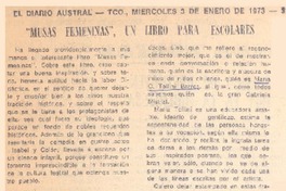 Musas femeninas", un libro para escolares Musas femeninas", un libro para escolares