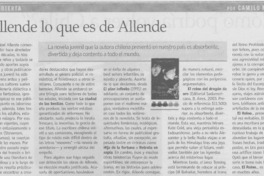 A Allende lo que es de Allende A Allende lo que es de Allende