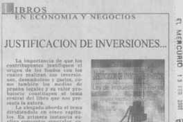Justificación de inversiones -- Justificación de inversiones --