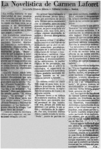 La novelística de Carmen Laforet La novelística de Carmen Laforet