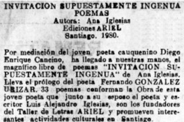 Invitación supuestamente ingenua Invitación supuestamente ingenua