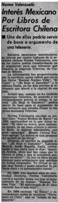 Interés mexicano por libros de escritora chilena Interés mexicano por libros de escritora chilena