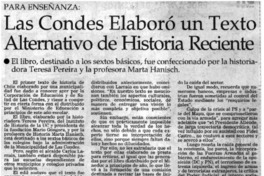 Las Condes elaboró un texto alternativo de historia reciente Las Condes elaboró un texto alternativo de historia reciente