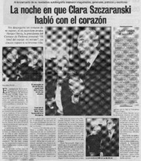 La noche en que Clara Szczaranski habló con el corazón La noche en que Clara Szczaranski habló con el corazón
