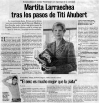 Martita Larraechea tras los pasos de Titi Ahubert Sorprendidos en revista "Paréntesis" con reportaje de la concejala Martita Larraechea tras los pasos de Titi Ahubert Sorprendidos en revista "Paréntesis" con reportaje de la concejala