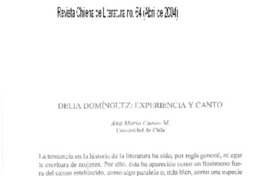 Delia Domínguez: Experiencia y canto Delia Domínguez: Experiencia y canto