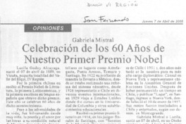 Celebración de los 60 a{os de nuestro primer Premio Nobel Celebración de los 60 a{os de nuestro primer Premio Nobel