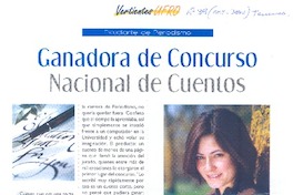 Ganadora de concurso nacional de cuentos Ganadora de concurso nacional de cuentos