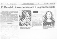 El Mes del Libro conmemora a la gran Gabriela El Mes del Libro conmemora a la gran Gabriela