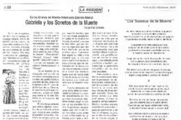 Gabriela y los sonetos de la muerte Gabriela y los sonetos de la muerte
