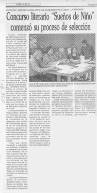 Concurso literario "Sueños de niño" comenzó su proceso de selección. Concurso literario "Sueños de niño" comenzó su proceso de selección.