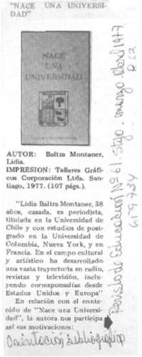 Nace una Universidad Nace una Universidad