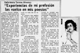 Experencias de mi profesión las vuelco en mis poesías" Experencias de mi profesión las vuelco en mis poesías"