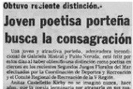 Joven poetisa porteña busca la consagración. Joven poetisa porteña busca la consagración.