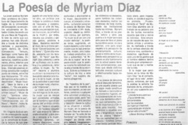 La Poesía de Myriam Díaz La Poesía de Myriam Díaz