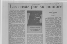 Las cosas por su nombre. Las cosas por su nombre.