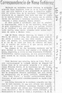 Correspondencia de Nana Gutiérrez Correspondencia de Nana Gutiérrez