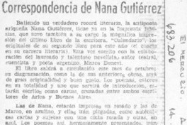 Correspondencia de Nana Gutiérrez Correspondencia de Nana Gutiérrez