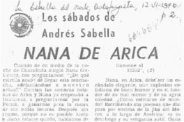 Nana de Arica. Nana de Arica.