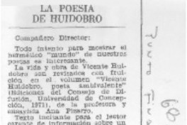 La poesía de Huidobro La poesía de Huidobro