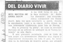 Hoy: recital de Emma Jauch Hoy: recital de Emma Jauch