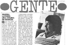 Marina Latorre: una chilena en frances. Marina Latorre: una chilena en frances.