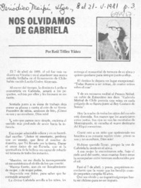 Nos olvidamos de Gabriela Nos olvidamos de Gabriela