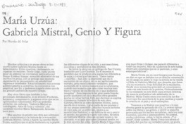 Gabriela Mistral, genio y figura Gabriela Mistral, genio y figura