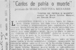 Cantos de patria o muerte" Cantos de patria o muerte"