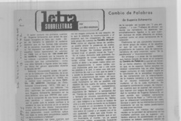 Cambio de palabras Cambio de palabras