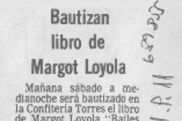 Bautizan libro de Margot Loyola. Bautizan libro de Margot Loyola.