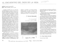 Al encuentro del Dios de la vida Al encuentro del Dios de la vida