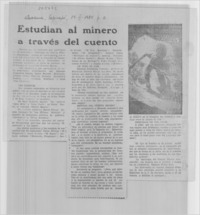 Estudian al minero a través del cuento Estudian al minero a través del cuento