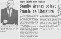 Braulio Arenas obtuvo Premio de Literatura Braulio Arenas obtuvo Premio de Literatura