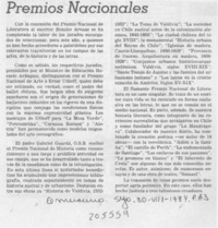 Premios Nacionales, Braulio Arenas, Gabriel Guarda Premios Nacionales, Braulio Arenas, Gabriel Guarda