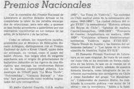 Premios Nacionales, Braulio Arenas, Gabriel Guarda Premios Nacionales, Braulio Arenas, Gabriel Guarda