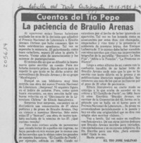 La paciencia de Braulio Arenas La paciencia de Braulio Arenas